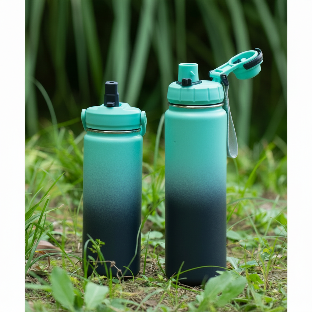 👉 Chameo– Botella térmica 540ml/720ml   | Doble tapas. mantiene frío 24 h y caliente 12 h